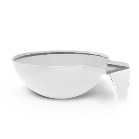 The Outdoor Plus 48 Round Sedona Water Bowl - Powder Coated Metal - White - OPT-48RPCWO-WHT